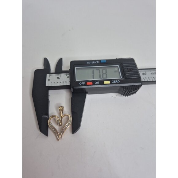 Caspian International 1/4ct Diamond Heart Pendant 10k Yellow Gold 2.2g - Picture 11 of 12